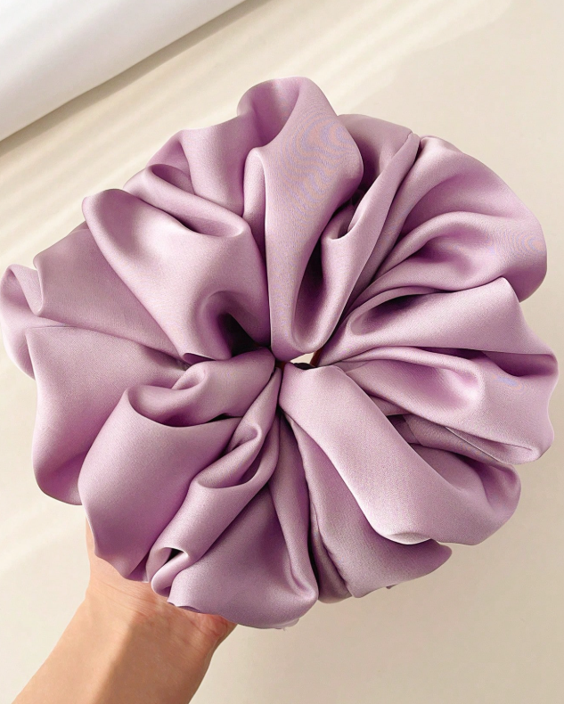 Lilac Jumbo Satin Scrunchies