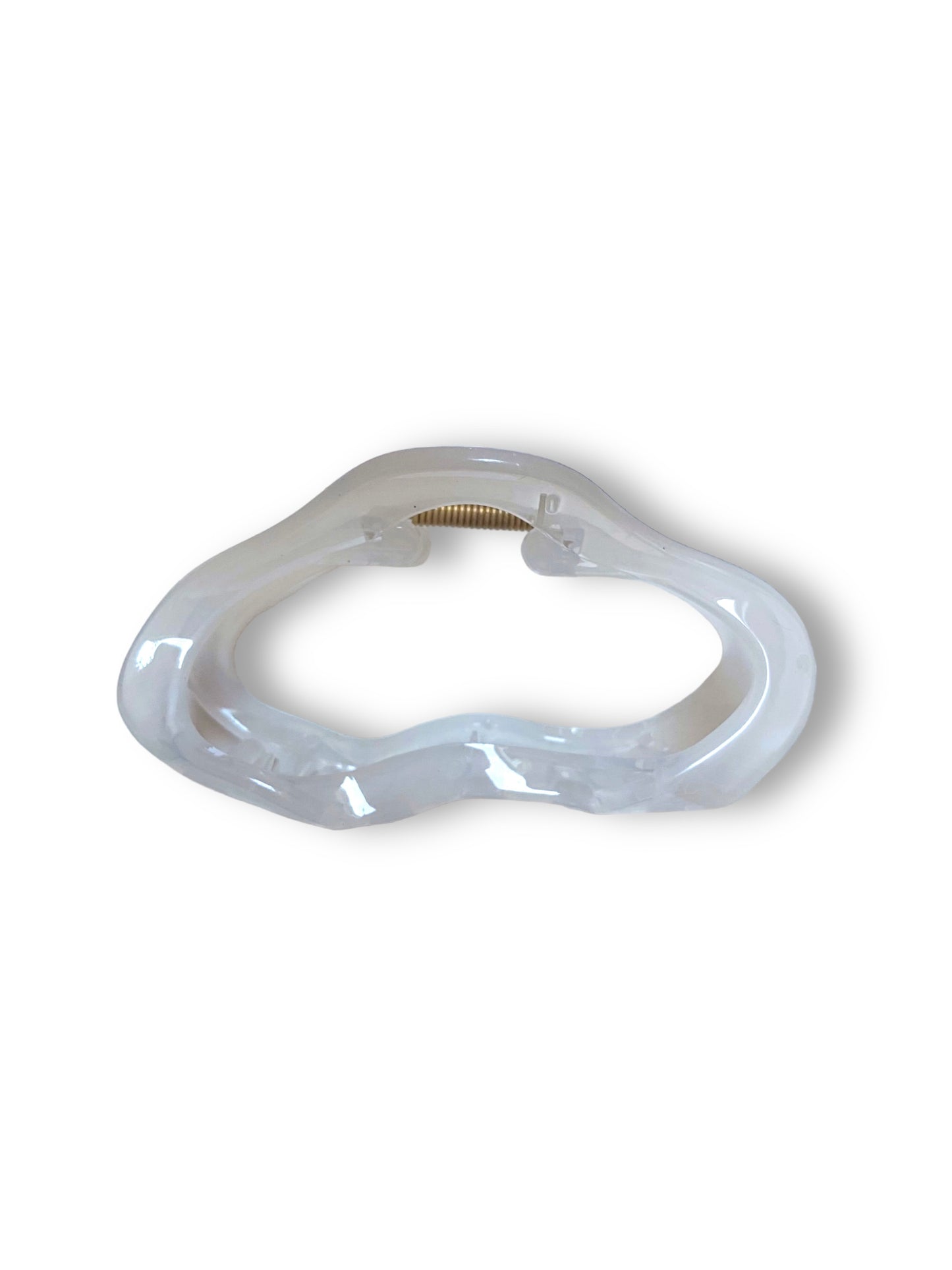 Cream Oval Claw Clip