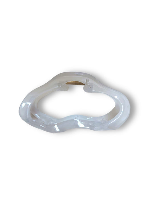 Cream Oval Claw Clip