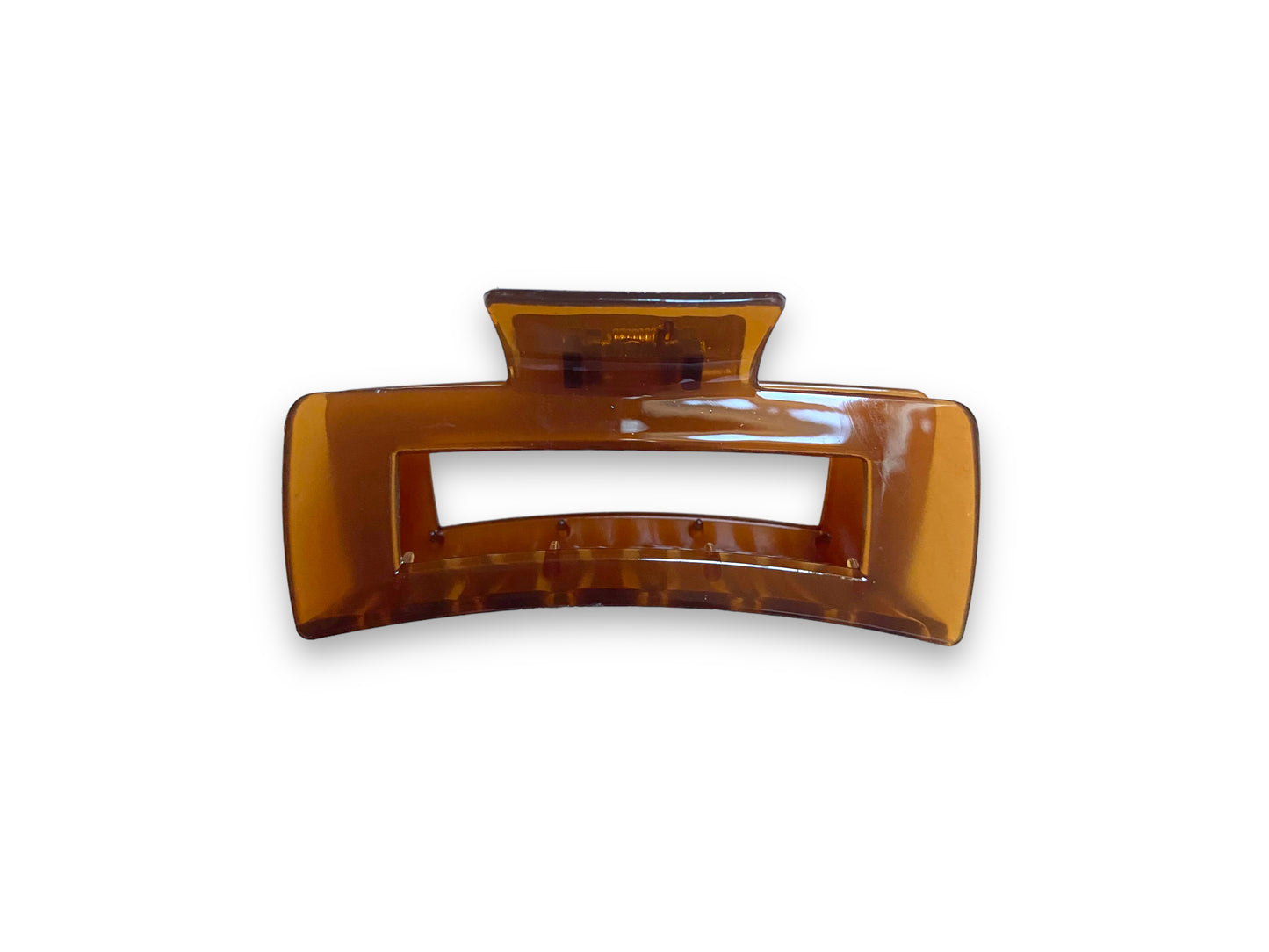 Brown Clear Rectangular Claw Clip