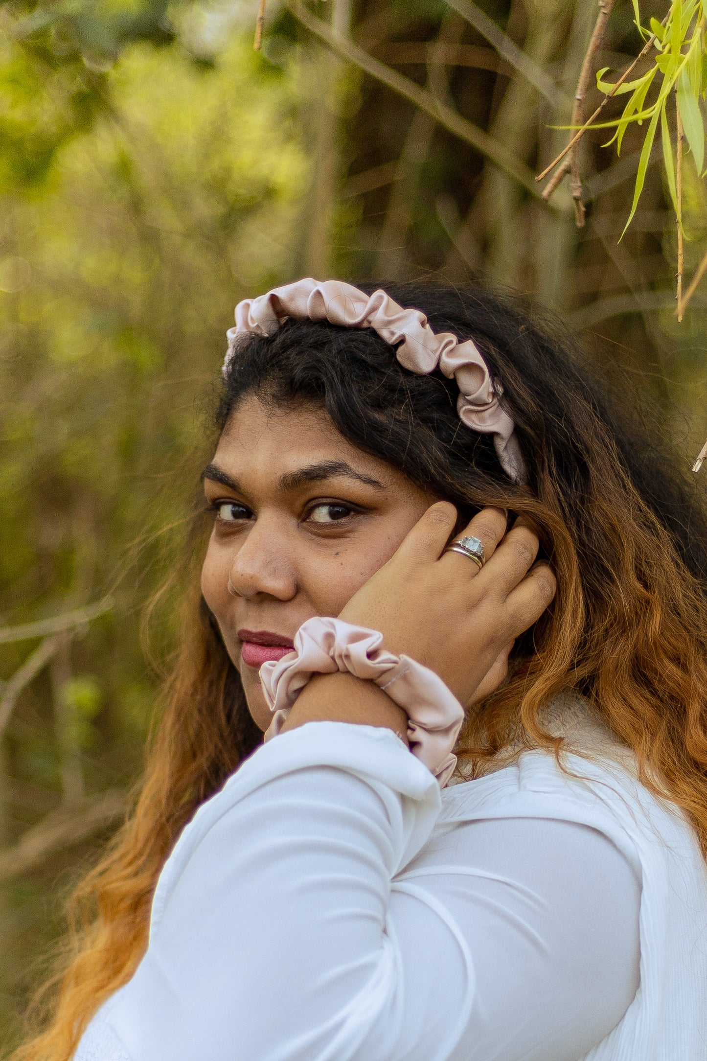 Thea Duchess Satin Scrunchie Headband